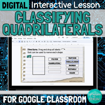 Preview of DIGITAL Classifying Types of Quadrilaterals Interactive Google Lesson