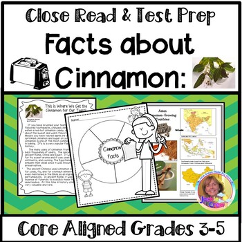 Preview of Close Read Facts About Cinnamon CC-Aligned Grades 3-5 #digitallearning