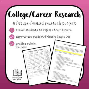 Preview of DIGITAL College and Career Research Project: Students Plan for the Future