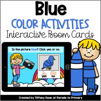 Preview of DIGITAL Color Activities - BLUE - Distance Learning - Boom Cards - Digital