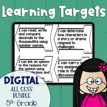 Preview of DIGITAL Common Core Learning Target All Subject BUNDLE for 5th grade