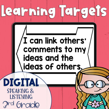 Preview of DIGITAL Common Core Speaking and Listening Learning Targets for 3rd grade