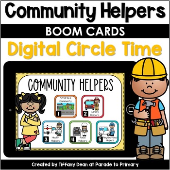 Preview of DIGITAL Community Helpers Circle Time Lessons - Preschool - Kinder - Boom Cards