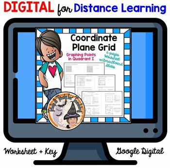 Preview of DIGITAL Coordinate Grid Plane Worksheet Answer KEY plus Smartboard Slides