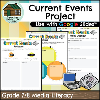 Preview of DIGITAL Current Events Project (Grade 7-10 Media Literacy)