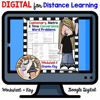 Preview of DIGITAL Customary Metric Time Conversions Converting Measurement Word Problems