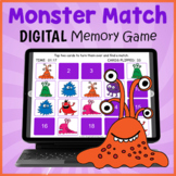 DIGITAL Cute Monster Themed Memory Matching Card Game