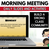 DIGITAL DAILY Morning Meeting Slides | Editable w/ Timers 