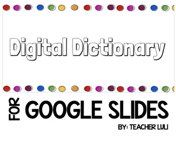 Preview of DIGITAL DICTIONARY - Remote learning 