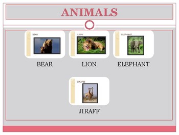 Preview of DIGITAL DOWN LOADS,ANIMALS PICTURES DOWNLOAD AND PASTE IN COPY CHART