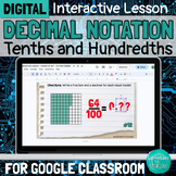DIGITAL Decimal Notation Tenths and Hundredths Interactive Lesson