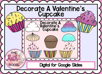 Preview of DIGITAL Decorate a Valentine's Cupcake Holiday Party Game for Google Slides