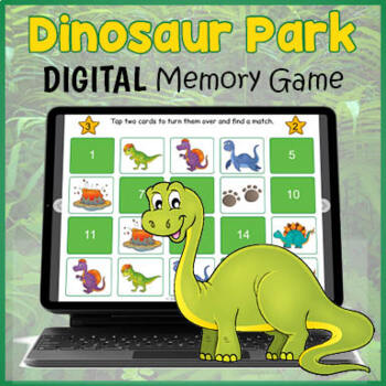 Preview of DIGITAL Dinosaur Themed Memory Matching Card Game