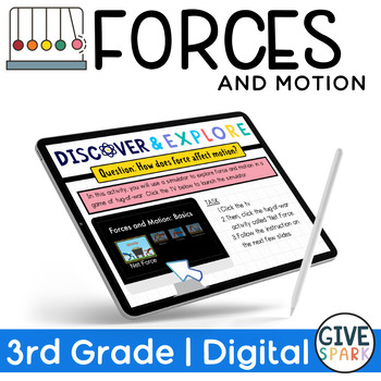 Preview of Forces and Motion - DIGITAL - third grade - complete science unit - NGSS Aligned