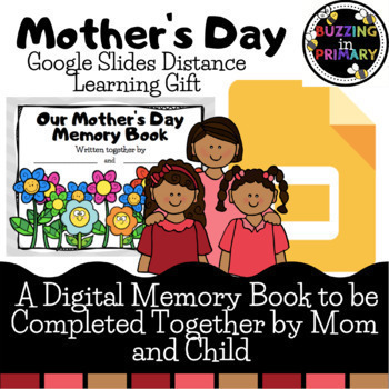 Preview of DIGITAL Distance Learning Mother's Day Memory Book Craft and Gift (US SPELLING)