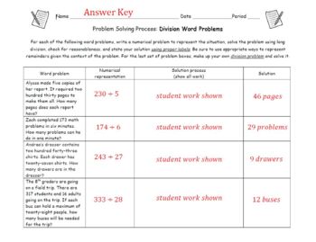 practice problem solving answer key