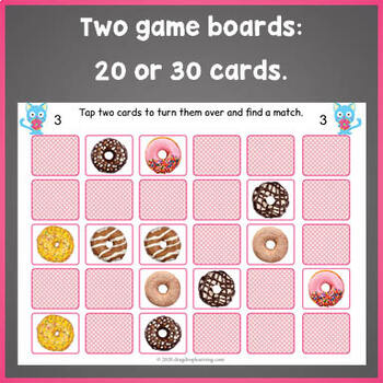 Online Memory Matching Games for Adults: Donuts