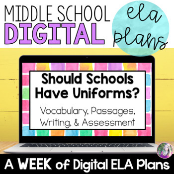 Preview of DIGITAL ELA Lesson Plans for Middle School ELA | ELA Sub Plans