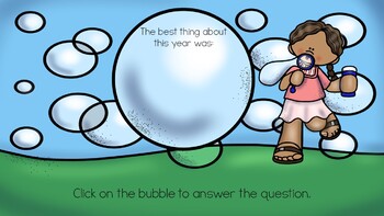 DIGITAL - EOY Bubbles of Fun Reflection Activity - Distance Learning