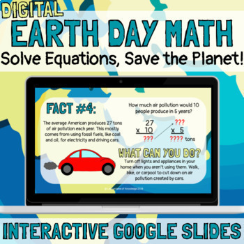 Preview of DIGITAL Earth Day Math Activity for Google Classroom