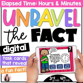Preview of DIGITAL Elapsed Time Task Cards | 4th Grade | 5th Grade | Google Classroom