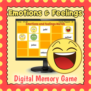 Preview of DIGITAL Emotions and Feelings Memory Matching Card Game
