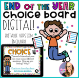 DIGITAL End of the Year Choice Board - Distance Learning