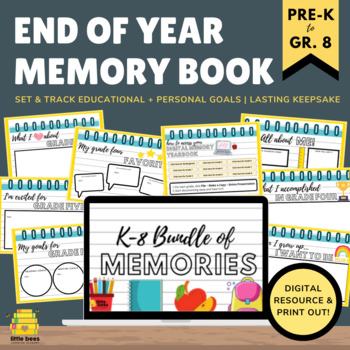 Preview of DIGITAL End of the Year Memory Book- BUNDLE K-GRADE 8 (Distance Learning)
