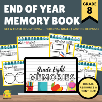 Preview of DIGITAL End of the Year Memory Book - Grade Eight (Distance Learning)