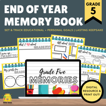 Preview of DIGITAL End of the Year Memory Book- Grade Five (Distance Learning)