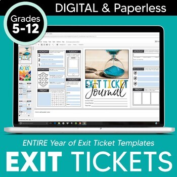 Preview of DIGITAL Exit Ticket Journal for ANY Subject: 275 Prompts DISTANCE LEARNING