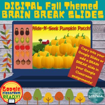 Preview of DIGITAL FALL THEMED Brain Break Google Slides