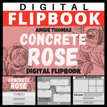 Preview of DIGITAL FLIPBOOK - CONCRETE ROSE - ANGIE THOMAS - PROJECT - DISTANCE LEARNING 