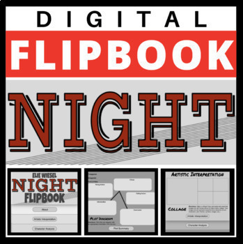 Preview of DIGITAL FLIPBOOK - NIGHT - ELIE WIESEL - PROJECT - FLIP BOOK - DISTANCE LEARNING