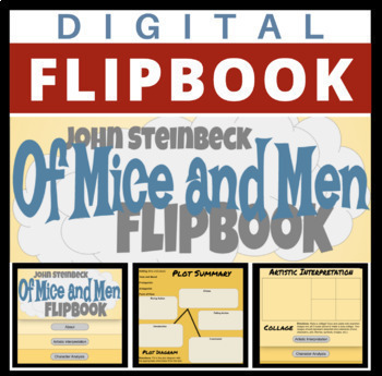 Preview of DIGITAL FLIPBOOK - OF MICE AND MEN - JOHN STEINBECK - PROJECT DISTANCE LEARNING
