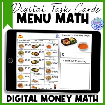 Preview of DIGITAL Fast Food Menu Math for Noodles - A FUN Money Math Center