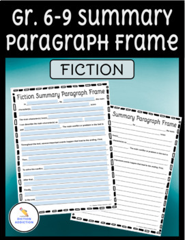 Preview of DIGITAL Fiction Summary Paragraph Frame/Guide/Organizer 