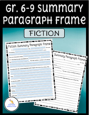 DIGITAL Fiction Summary Paragraph Frame/Guide/Organizer 