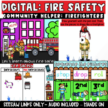 Preview of DIGITAL: Fire Safety- Community Helper - SEESAW ONLY - Firefighter