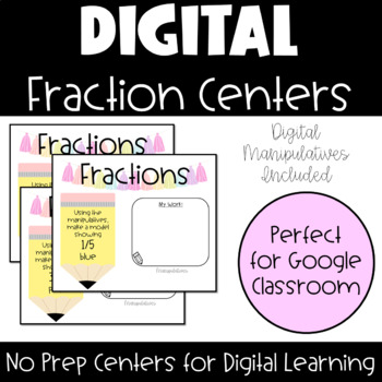 Preview of DIGITAL Fraction Centers | Distance Learning | Google Classroom
