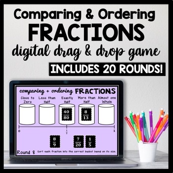 Preview of Comparing Fractions with Unlike Denominators using Benchmarks Game Sort Activity