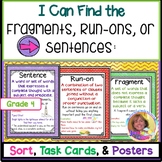 Fragments, Run-Ons, or Sentences Activities & Posters