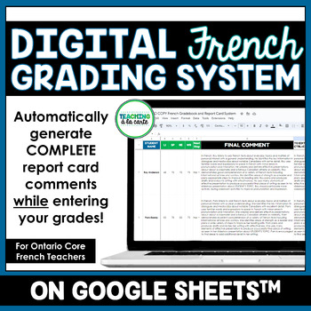 Preview of DIGITAL French Gradebook and Report Card Comment Generator