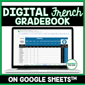 Preview of DIGITAL French Gradebook with Automatic Final Mark Calculation