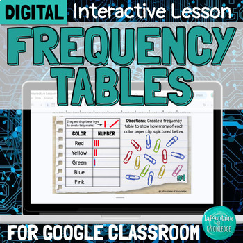 Preview of DIGITAL Frequency Tables Interpreting Data Interactive Lesson