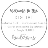 DIGITAL - Full Day Kindergarten Curriculum Cards - Google SLIDES