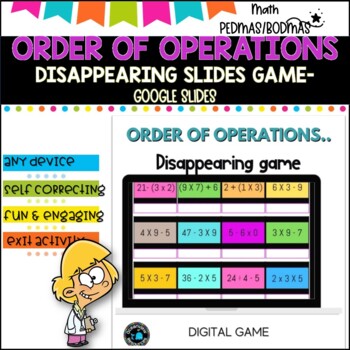 Preview of DIGITAL GAME l order of operations l BODMAS /PEDMAS Disappearing Game