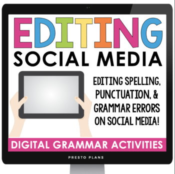 Preview of Grammar Bell Ringers - Editing Social Media Posts Digital Task Card Activity