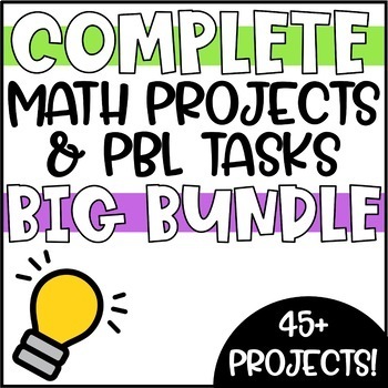 Preview of PRINTABLE & DIGITAL Math Activities & PBL Projects - Mega Bundle!