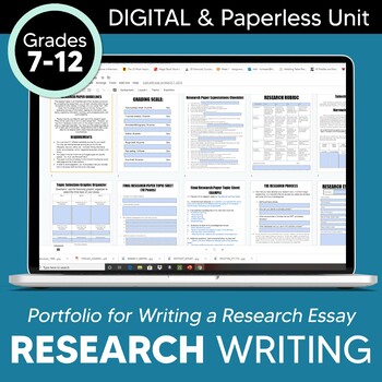 Preview of DIGITAL Google Interactive Notebook: Research Writing 7-12 DISTANCE LEARNING